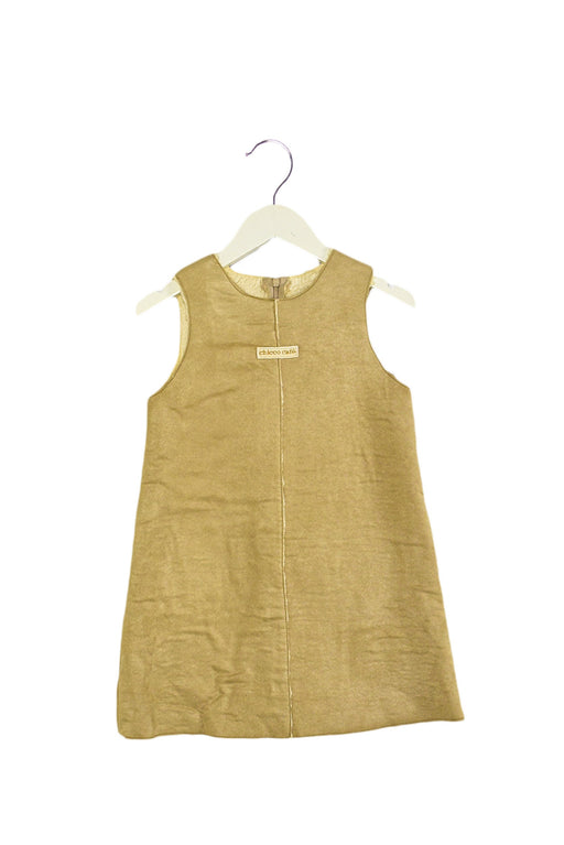 A Beige Sleeveless Dresses from Chicco in size 3T for girl. (Front View)