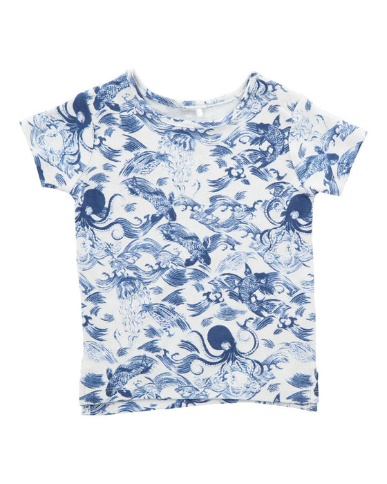 A White Short Sleeve T Shirts from Hunter + Boo in size 0-3M for neutral. (Back View)