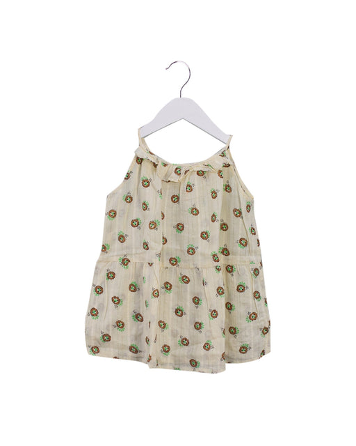 A Yellow Sleeveless Tops from Bonpoint in size 10Y for girl. (Front View)