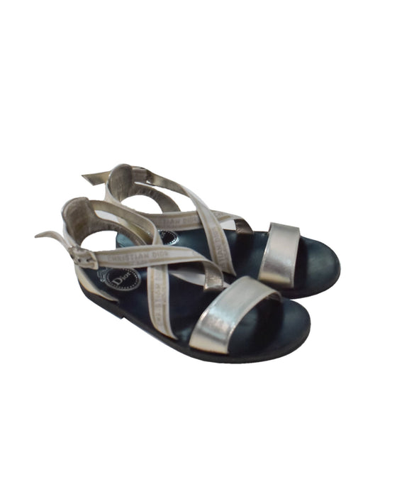 A Silver Sandals from Christian Dior in size 9Y for girl. (Back View)