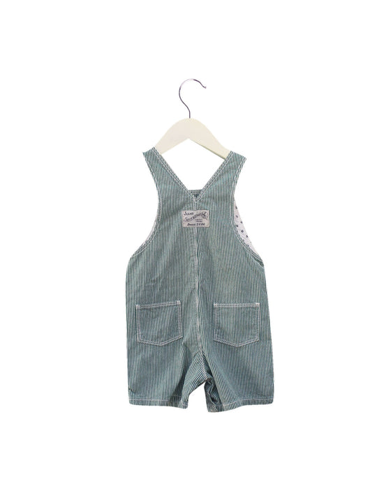 A Green Overall Shorts from Petit Bateau in size 6-12M for boy. (Back View)