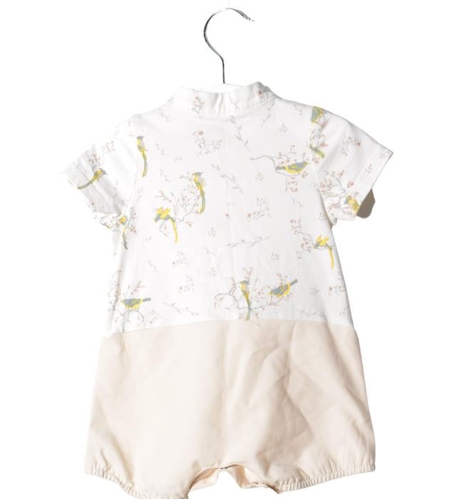 A Beige Rompers from Le Petit Society in size 0-3M for girl. (Back View)