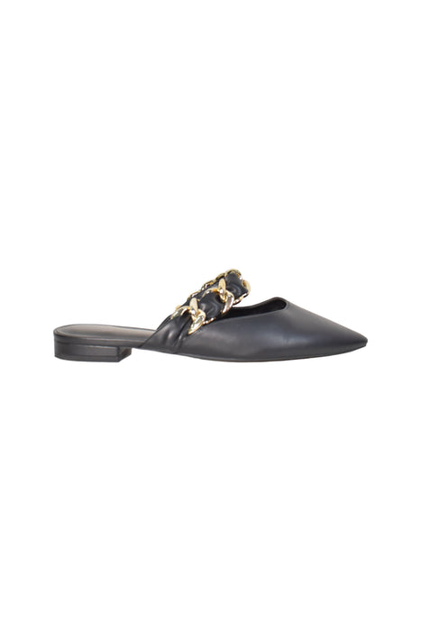 A Black Slip Ons from Charles & Keith in size 14Y for maternity. (Front View)