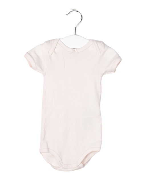 A Pink Short Sleeve Bodysuits from Petit Bateau in size 3-6M for girl. (Front View)