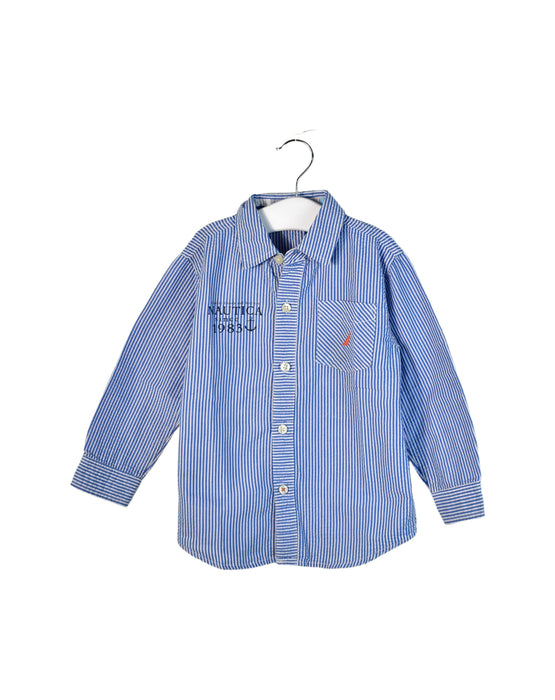 A Blue Long Sleeve Tops from Nautica in size 4T for boy. (Front View)