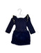 A Navy Long Sleeve Dresses from Janie & Jack in size 3-6M for girl. (Front View)