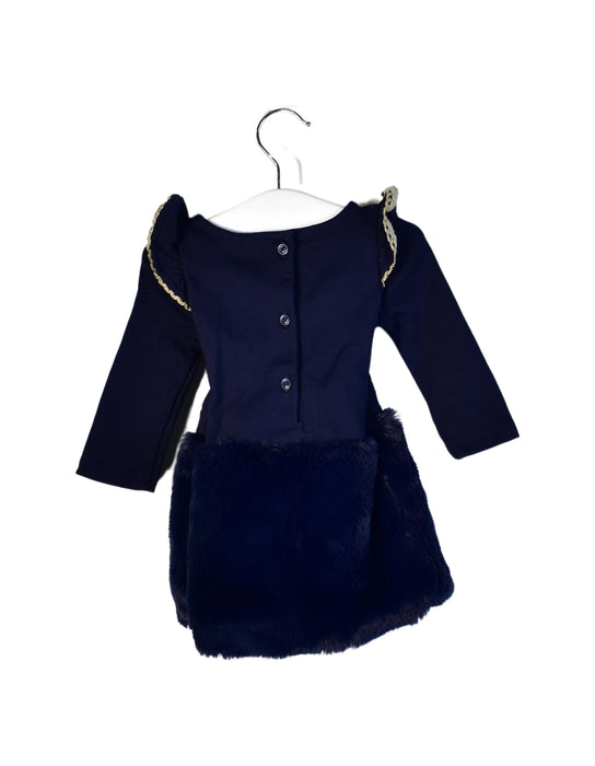 A Navy Long Sleeve Dresses from Janie & Jack in size 3-6M for girl. (Back View)