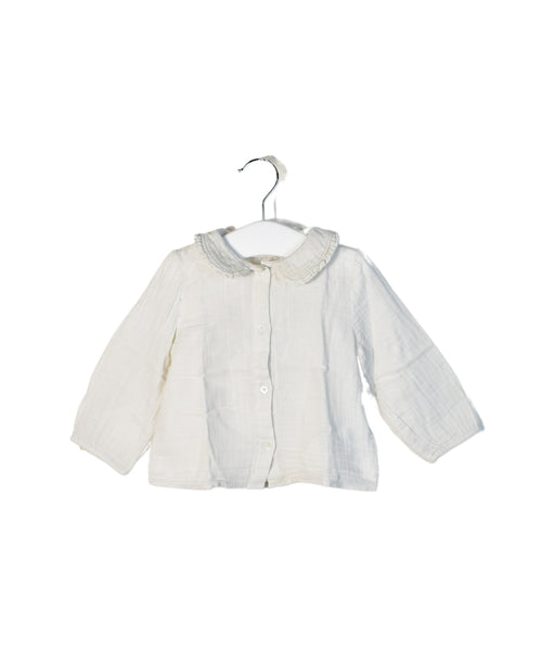 A White Long Sleeve Tops from Cyrillus in size 12-18M for girl. (Front View)