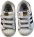 A White Sneakers from Adidas in size 18-24M for neutral. (Front View)