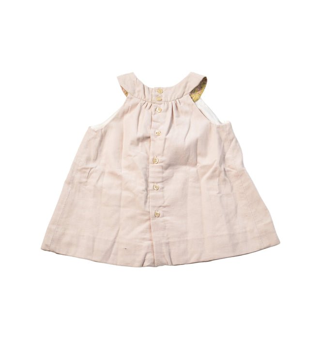A Pink Sleeveless Dresses from Bonpoint in size 3-6M for girl. (Back View)