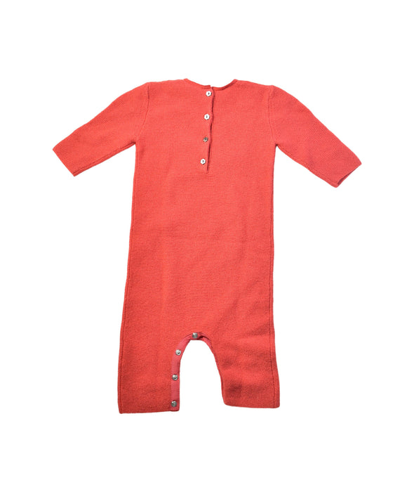 A Red Long Sleeve Jumpsuits from Bonpoint in size 0-3M for girl. (Back View)