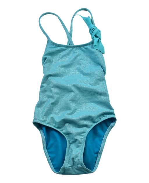 A Green Swimsuits from Lison Paris in size 3T for girl. (Front View)