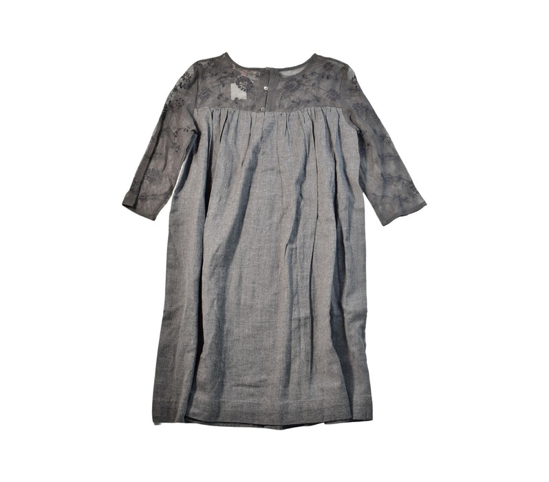 A Grey Long Sleeve Dresses from Bonpoint in size 12Y for girl. (Back View)