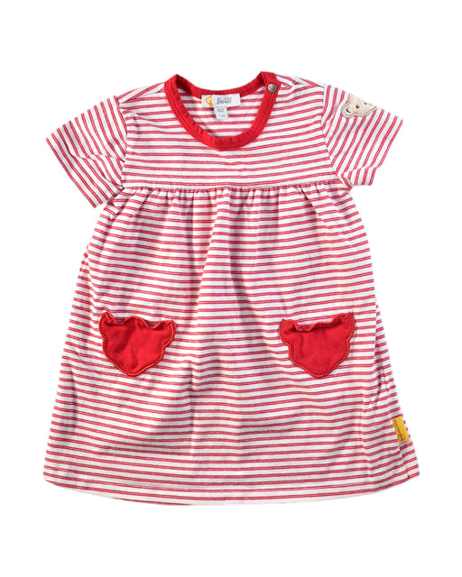 A Red Short Sleeve Dresses from Steiff in size 0-3M for girl. (Front View)