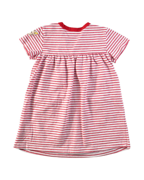 A Red Short Sleeve Dresses from Steiff in size 0-3M for girl. (Back View)