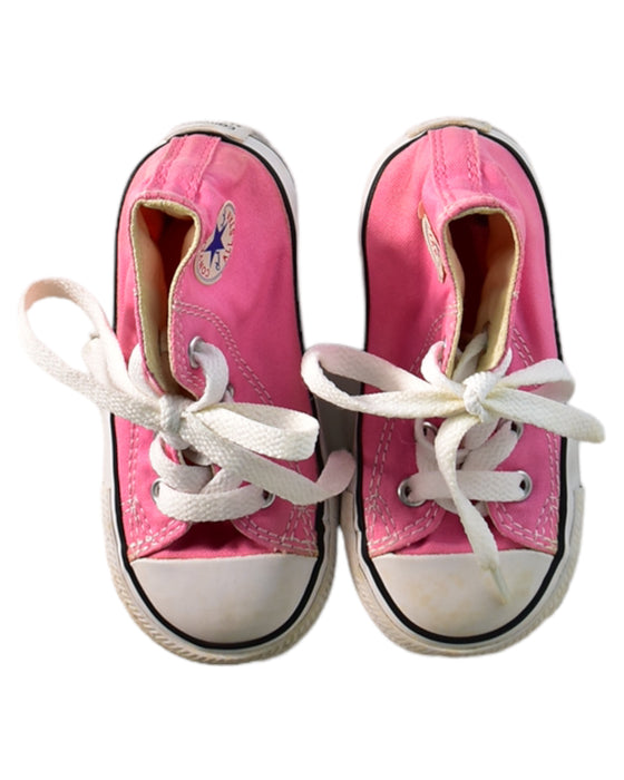 A Pink Sneakers from Converse in size 18-24M for girl. (Back View)