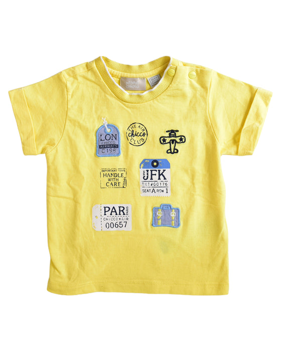 A Yellow Short Sleeve T Shirts from Chicco in size 6-12M for neutral. (Front View)