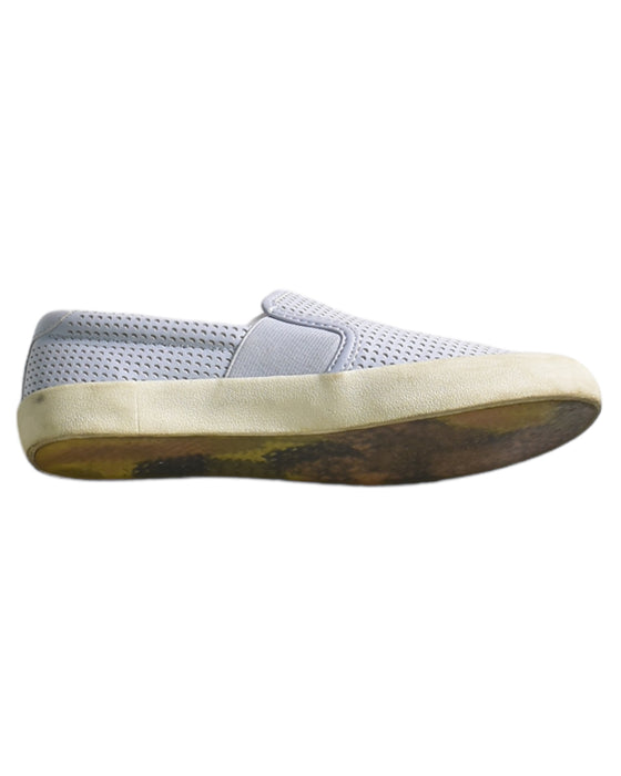 A Blue Slip Ons from Bucketfeet in size 9Y for girl. (Front View)