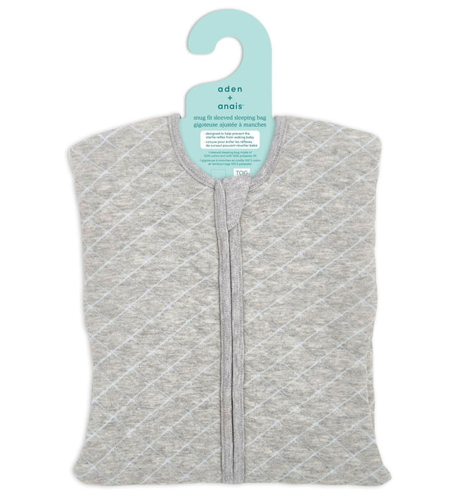 A Grey Sleepsacs from Aden & Anais in size 0-3M for neutral. (Back View)