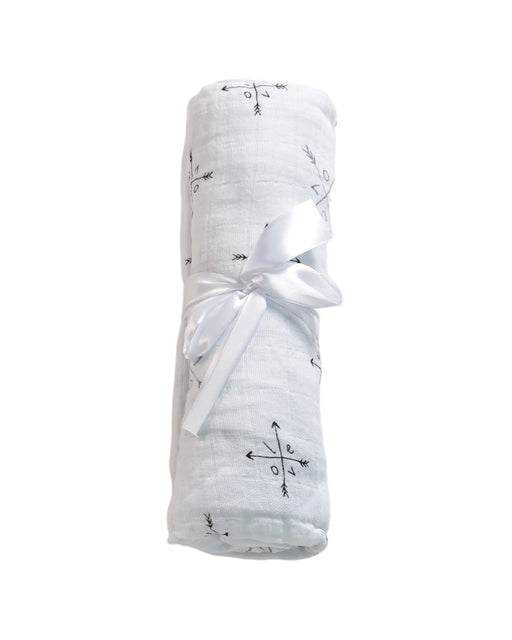 A White Swaddles from Aden & Anais in size O/S for neutral. (Front View)