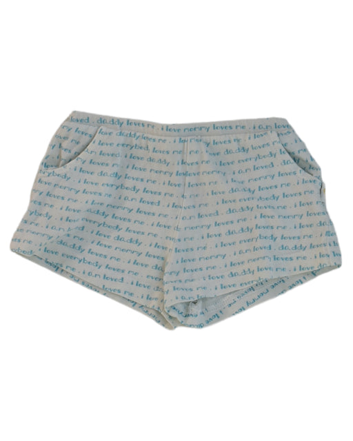 A White Shorts from Spring in size 0-3M for neutral. (Front View)