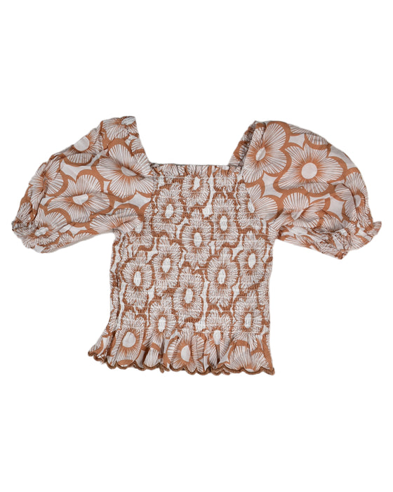 A Brown Short Sleeve Tops from Seed in size 2T for girl. (Back View)