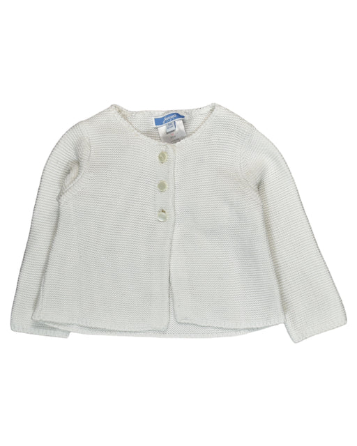 A White Cardigans from Jacadi in size 3-6M for girl. (Front View)