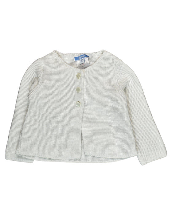 A White Cardigans from Jacadi in size 3-6M for girl. (Front View)