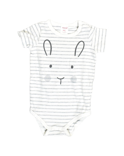 A White Bodysuits from Seed in size 6-12M for girl. (Front View)