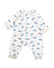 A White Jumpsuits from Petit Bateau in size 3-6M for boy. (Front View)