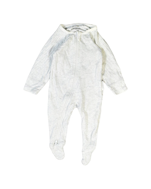 A White Onesies from Purebaby in size 0-3M for neutral. (Front View)