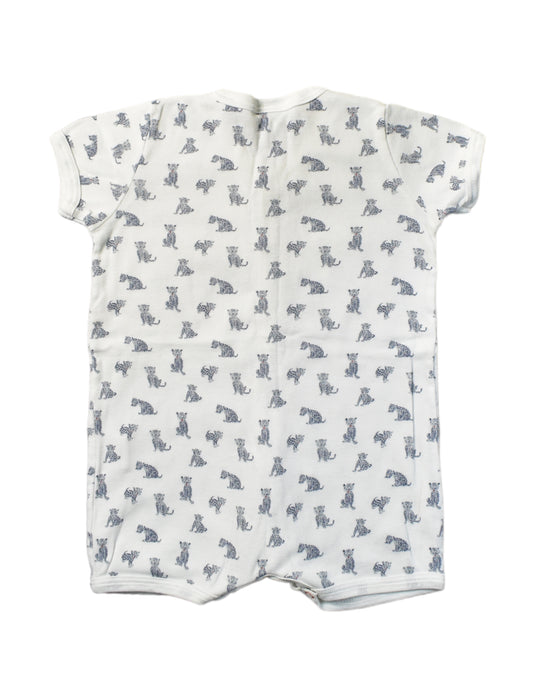 A White Short Sleeve Rompers from Petit Bateau in size 3-6M for boy. (Back View)