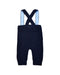 A Navy Long Overalls from Jacadi in size 0-3M for boy. (Back View)