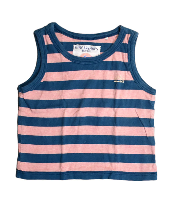 A Blue Sleeveless Tops from Gingersnaps in size 3-6M for boy. (Front View)