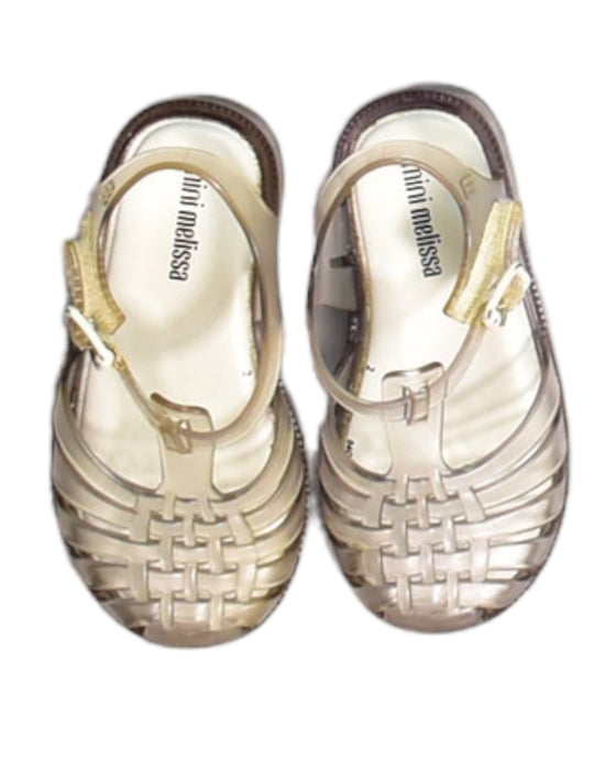 A Transparent Sandals from Mini Melissa in size 3T for girl. (Back View)