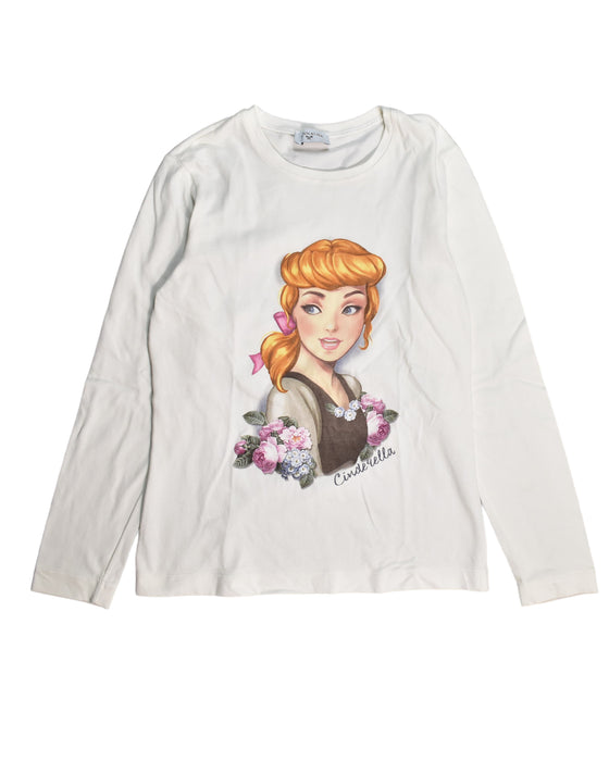 A White Long Sleeve Tops from Monnalisa in size 7Y for girl. (Front View)