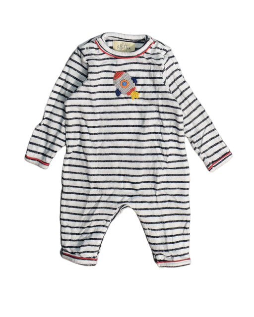 A White Rompers from Albetta in size 0-3M for girl. (Front View)