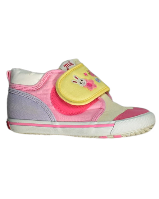 A Pink Sneakers from Miki House in size 3T for girl. (Front View)
