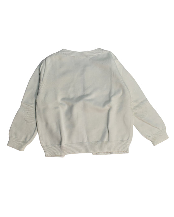 A White Cardigans from Petit Bateau in size 12-18M for girl. (Back View)