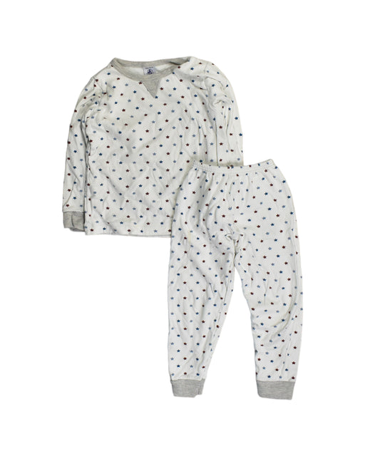 A White Pyjama Sets from Petit Bateau in size 4T for boy. (Front View)