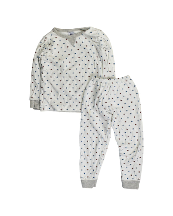 A White Pyjama Sets from Petit Bateau in size 4T for boy. (Front View)