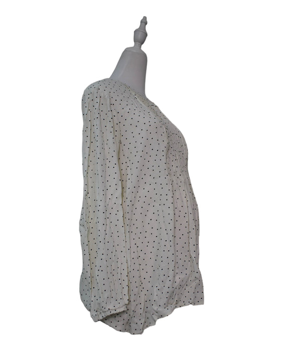 A White Long Sleeve Tops from Seraphine in size M for maternity. (Front View)