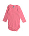 A Pink Long Sleeve Bodysuits from Petit Bateau in size 6-12M for girl. (Front View)