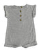 A Grey Rompers from Lou Lou and Company in size 3-6M for boy. (Front View)