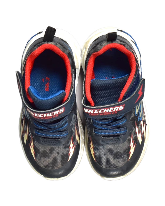 A Black Sneakers from Skechers in size 3T for boy. (Back View)