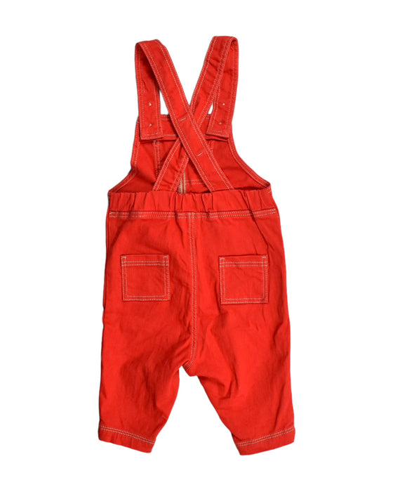 A Red Overall Shorts from Petit Bateau in size 6-12M for neutral. (Back View)