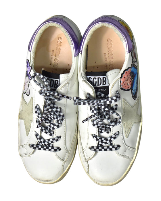 A White Sneakers from Golden Goose in size 7Y for girl. (Back View)
