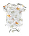 A White Short Sleeve Bodysuits from Rabbit + Bear in size 0-3M for girl. (Front View)