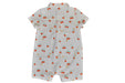 A White Short Sleeve Rompers from Le Petit Society in size 3-6M for girl. (Back View)