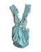 A Green Sleeveless Rompers from Miniature in size Newborn for girl. (Back View)